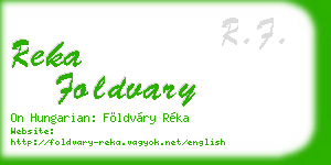 reka foldvary business card