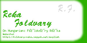 reka foldvary business card